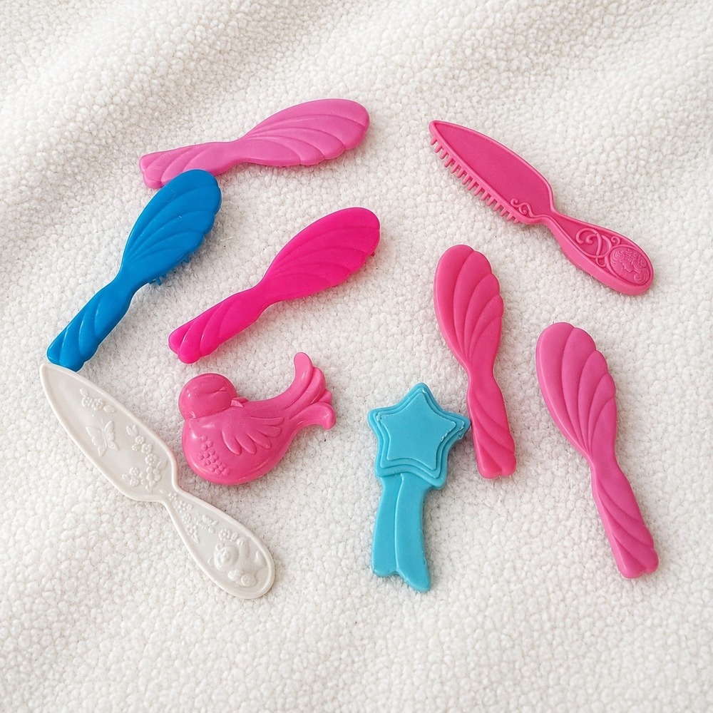 Barbie‎ Doll Brushes Set Vintage Accessories Lot Pink Blue White Star Bird MLP